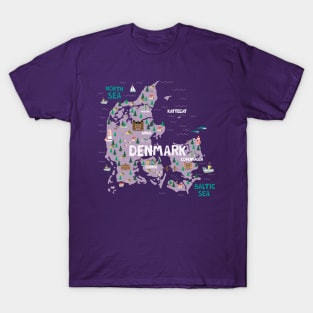 Denmark illustrated map T-Shirt